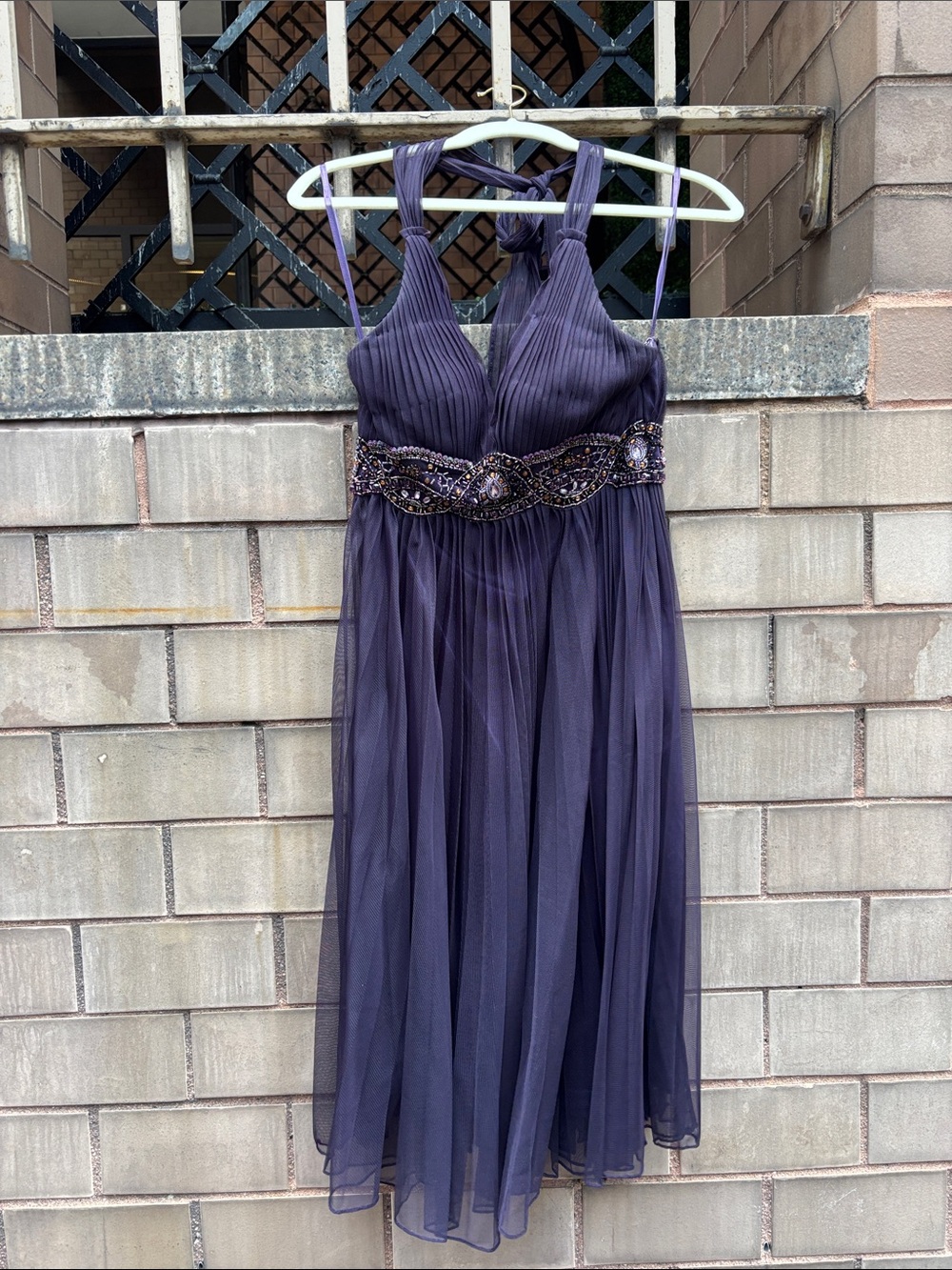 🎀Vintage🎀 Sue Wong Nocturne Beaded Eggplant Purple Evening Halter Dress Size 2